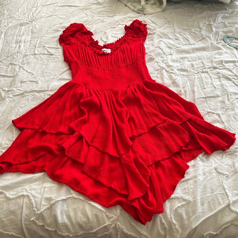 Red princess polly romper